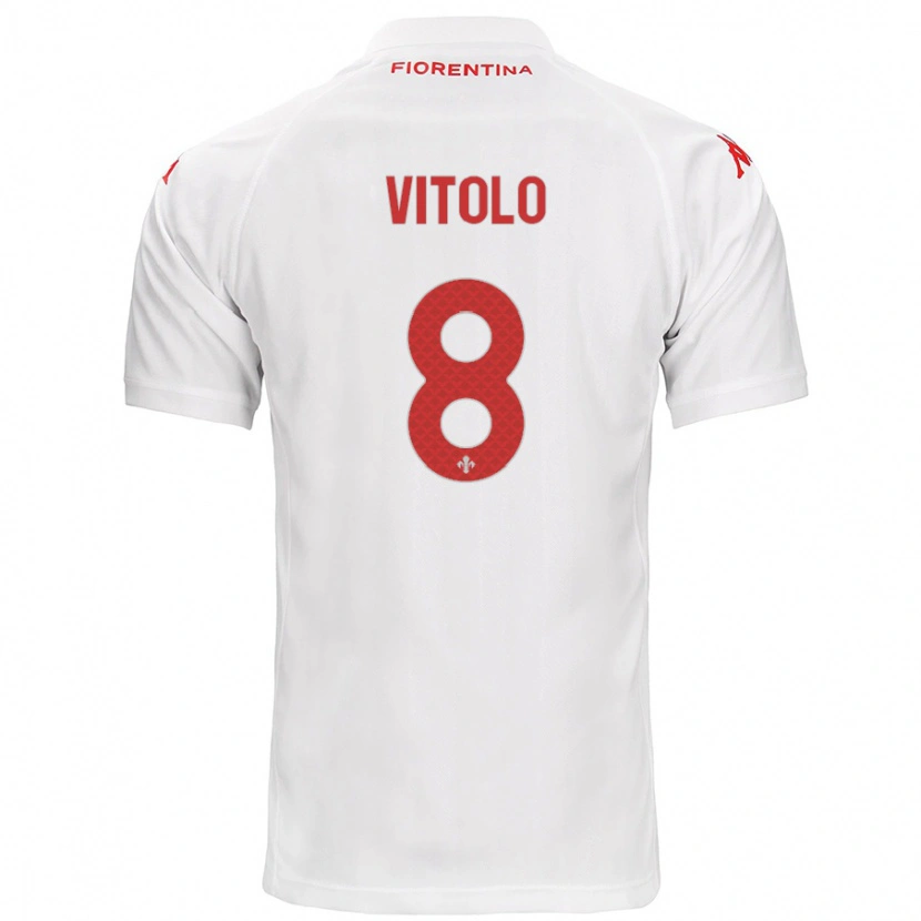 Danxen Hombre Camiseta Federico Vitolo #8 Blanco 2ª Equipación 2024/25 La Camisa