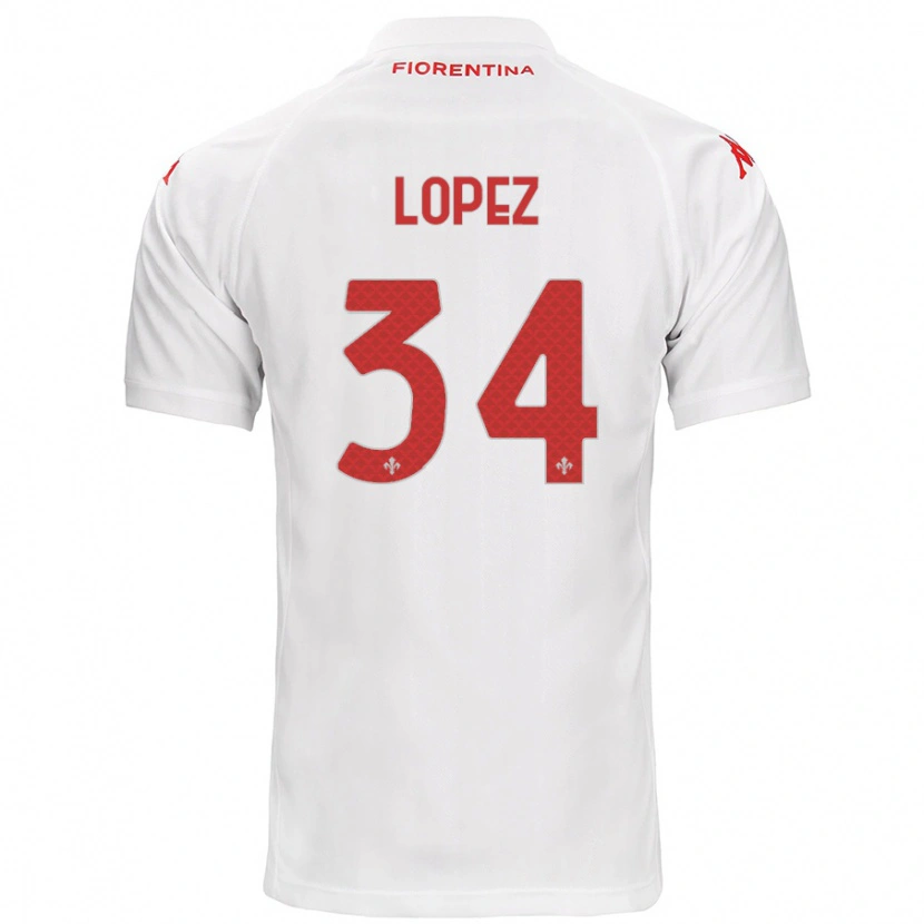 Danxen Hombre Camiseta Lucas López #34 Blanco 2ª Equipación 2024/25 La Camisa