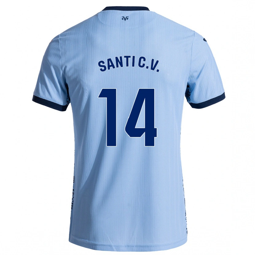 Danxen Hombre Camiseta Santi Comesaña #14 Azul Cielo 2ª Equipación 2024/25 La Camisa