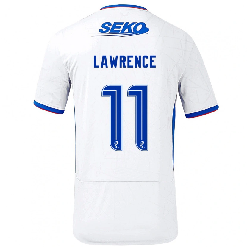 Danxen Hombre Camiseta Tom Lawrence #11 Blanco Azul 2ª Equipación 2024/25 La Camisa