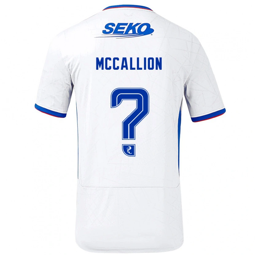 Danxen Hombre Camiseta Aiden Mccallion #0 Blanco Azul 2ª Equipación 2024/25 La Camisa