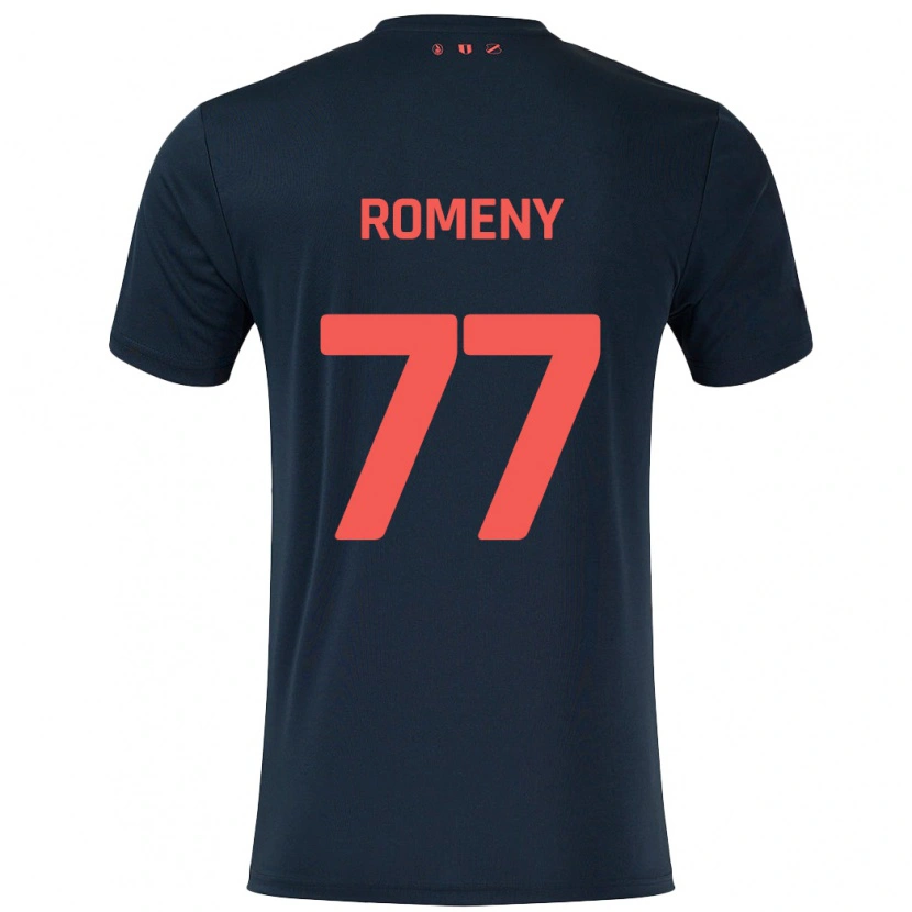 Danxen Hombre Camiseta Ole Romeny #77 Negro Rojo 2ª Equipación 2024/25 La Camisa