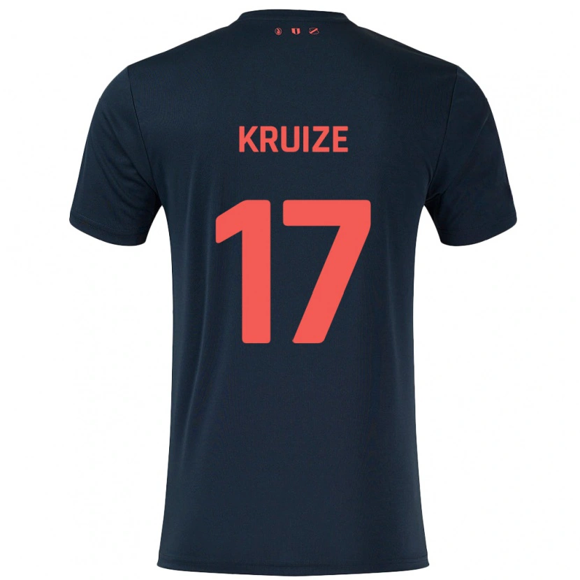 Danxen Hombre Camiseta Elisha Kruize #17 Negro Rojo 2ª Equipación 2024/25 La Camisa