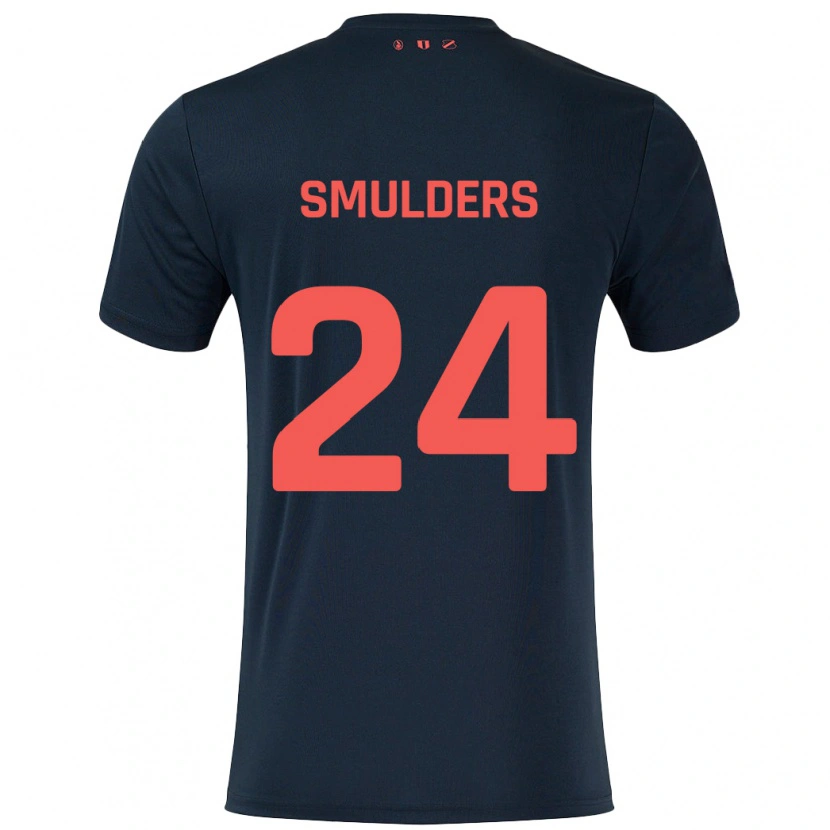 Danxen Hombre Camiseta Anniek Smulders #24 Negro Rojo 2ª Equipación 2024/25 La Camisa
