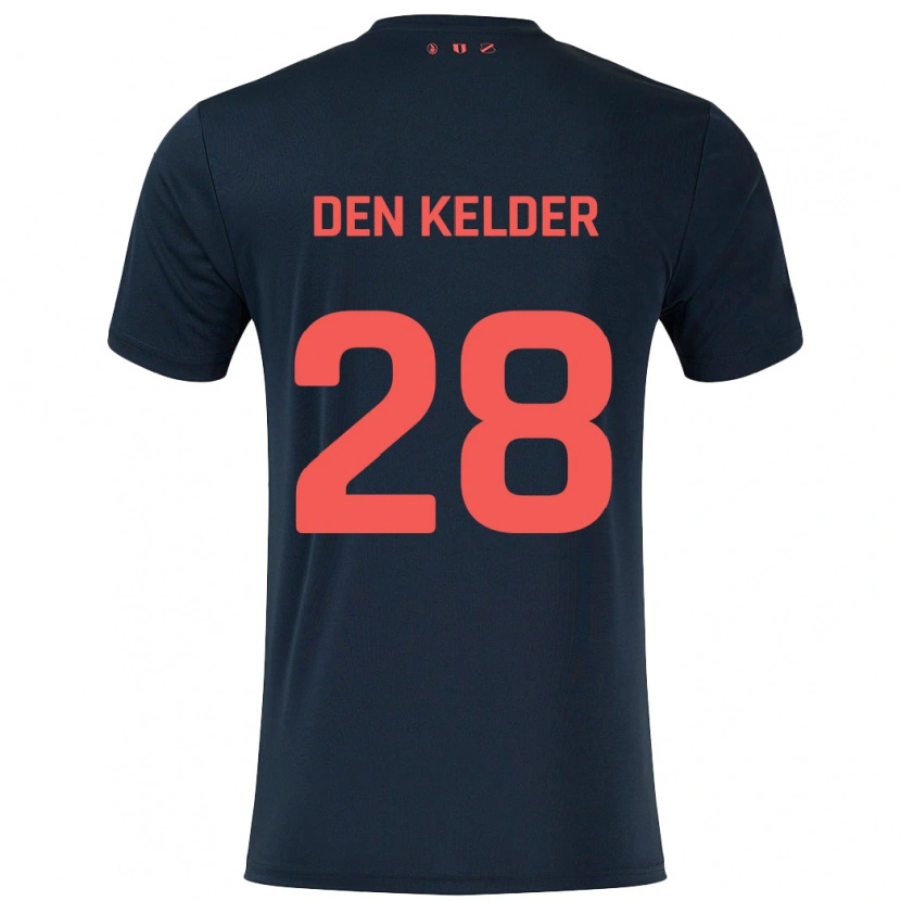 Danxen Hombre Camiseta Gera Op Den Kelder #28 Negro Rojo 2ª Equipación 2024/25 La Camisa
