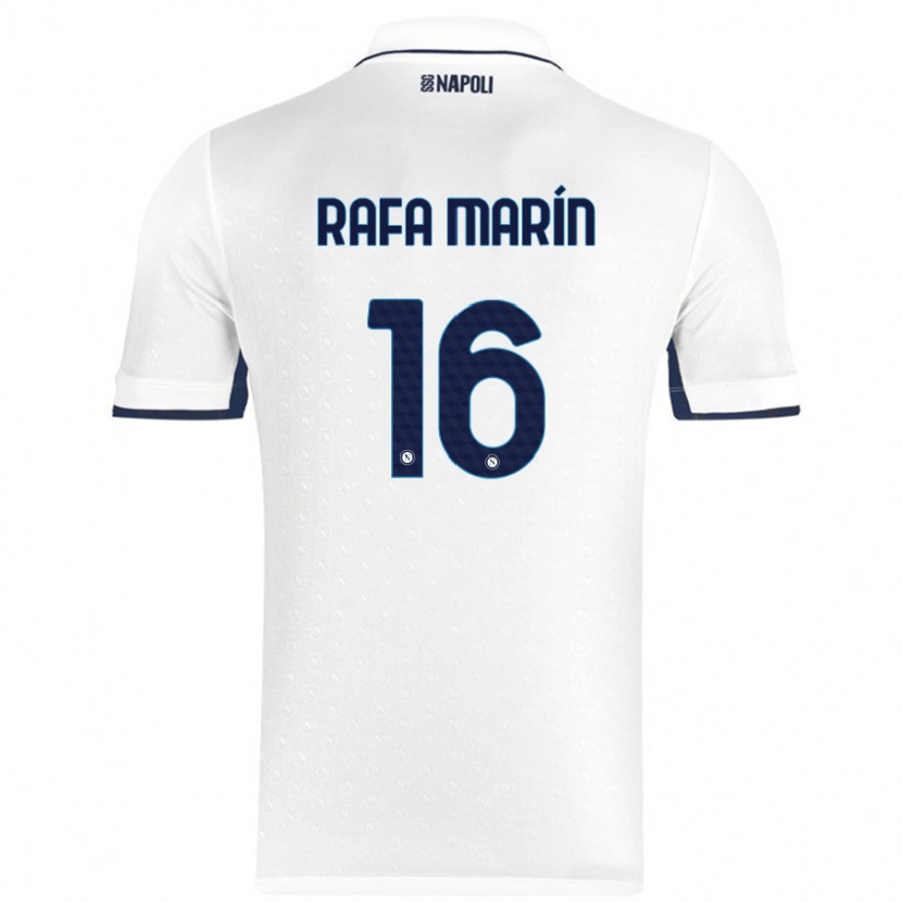 Danxen Hombre Camiseta Rafa Marín #16 Blanco Azul Real 2ª Equipación 2024/25 La Camisa