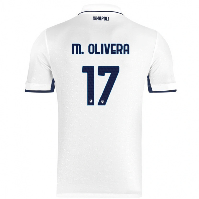 Danxen Hombre Camiseta Mathías Olivera #17 Blanco Azul Real 2ª Equipación 2024/25 La Camisa