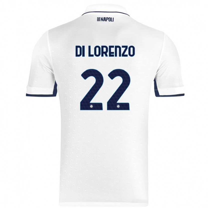 Danxen Hombre Camiseta Giovanni Di Lorenzo #22 Blanco Azul Real 2ª Equipación 2024/25 La Camisa