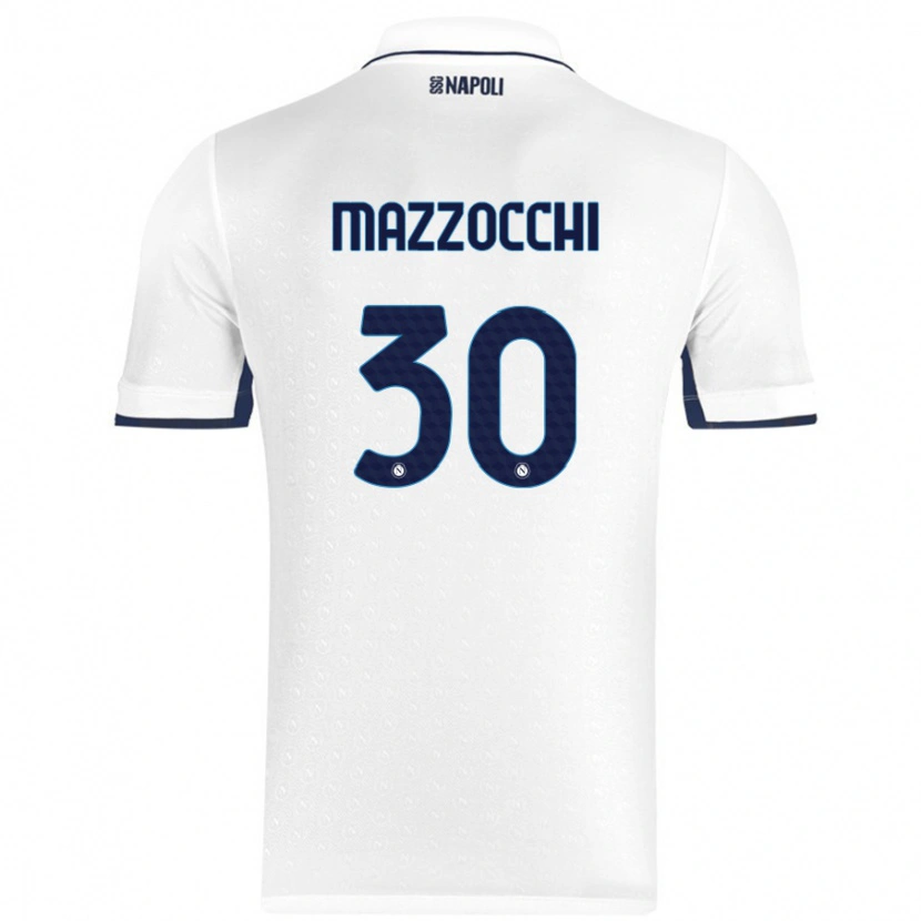 Danxen Hombre Camiseta Pasquale Mazzocchi #30 Blanco Azul Real 2ª Equipación 2024/25 La Camisa