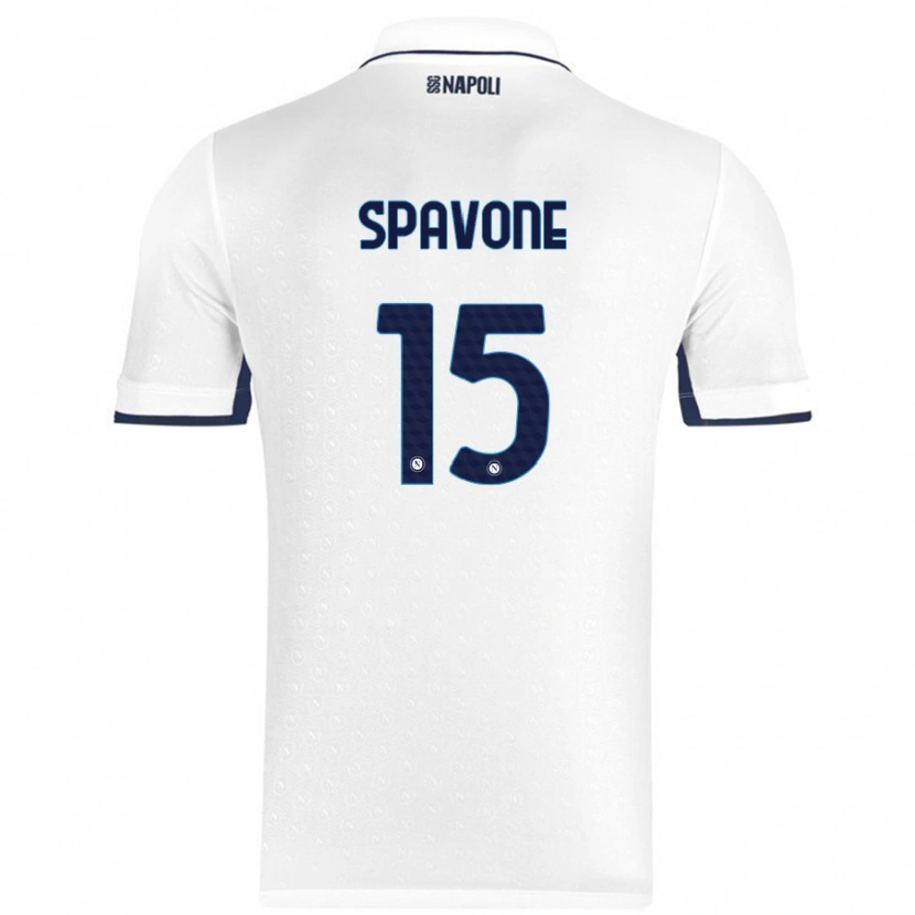 Danxen Hombre Camiseta Alessandro Spavone #15 Blanco Azul Real 2ª Equipación 2024/25 La Camisa