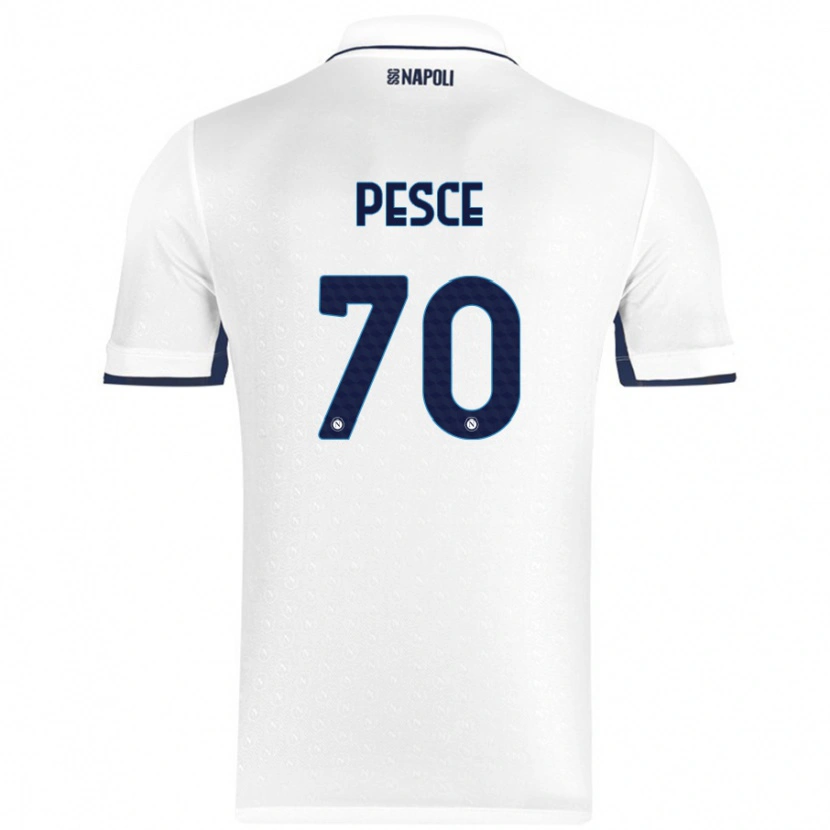 Danxen Hombre Camiseta Antonio Pesce #70 Blanco Azul Real 2ª Equipación 2024/25 La Camisa
