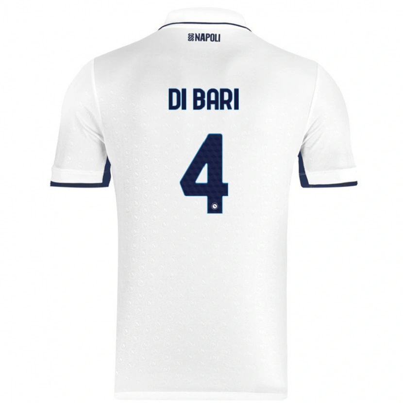 Danxen Hombre Camiseta Martina Di Bari #4 Blanco Azul Real 2ª Equipación 2024/25 La Camisa