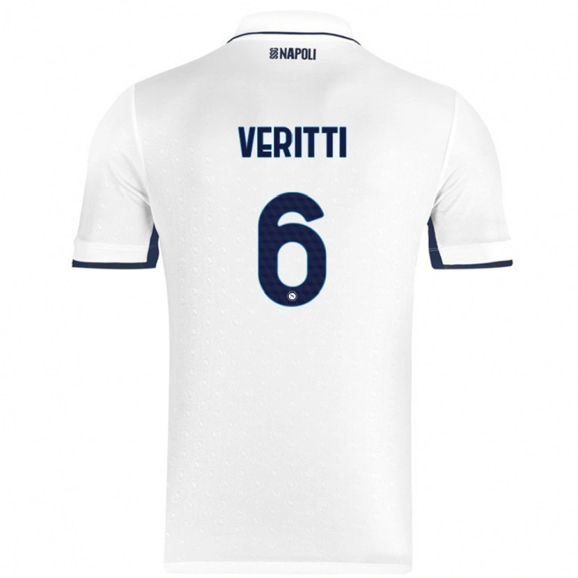 Danxen Hombre Camiseta Federica Veritti #6 Blanco Azul Real 2ª Equipación 2024/25 La Camisa