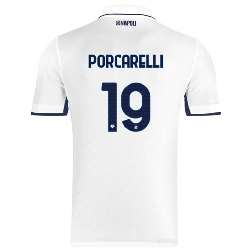 Danxen Hombre Camiseta Maddelena Porcarelli #19 Blanco Azul Real 2ª Equipación 2024/25 La Camisa