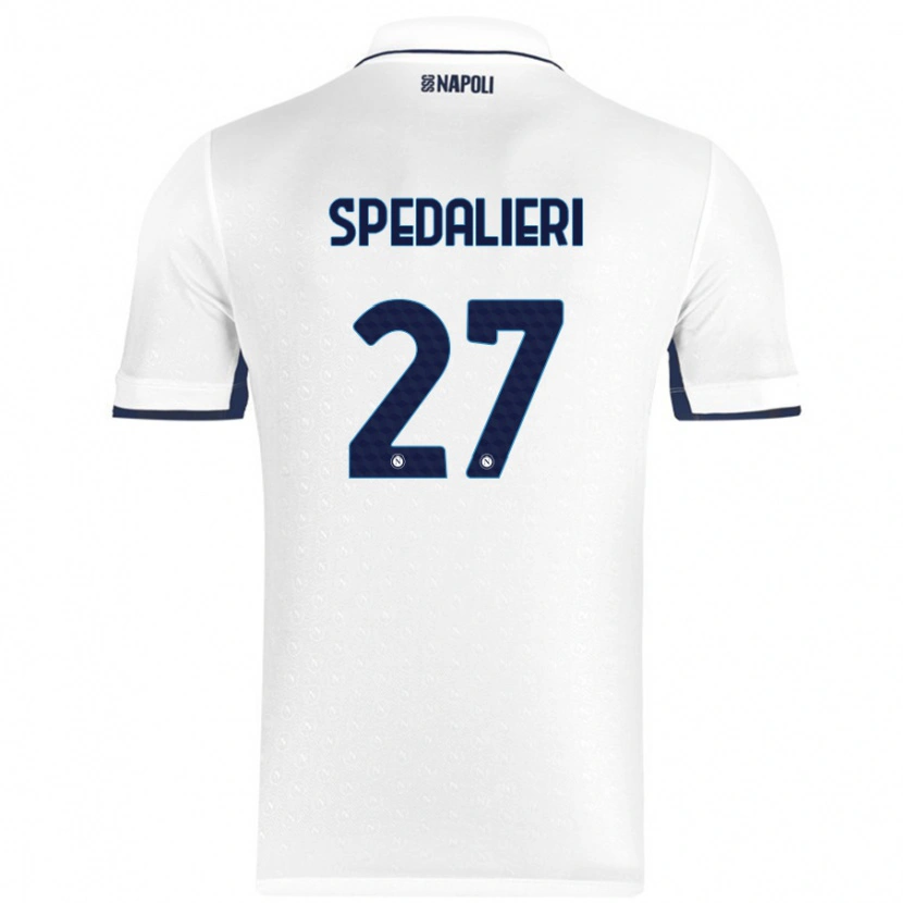 Danxen Hombre Camiseta Johnatan Andrea Spedalieri #27 Blanco Azul Real 2ª Equipación 2024/25 La Camisa