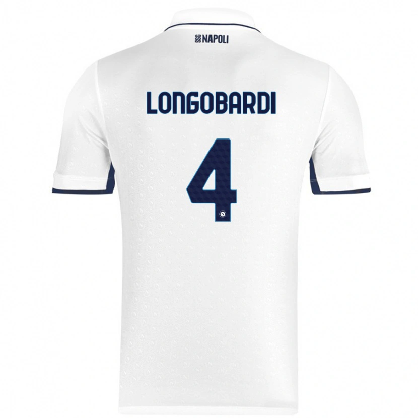 Danxen Hombre Camiseta Salvatore Longobardi #4 Blanco Azul Real 2ª Equipación 2024/25 La Camisa