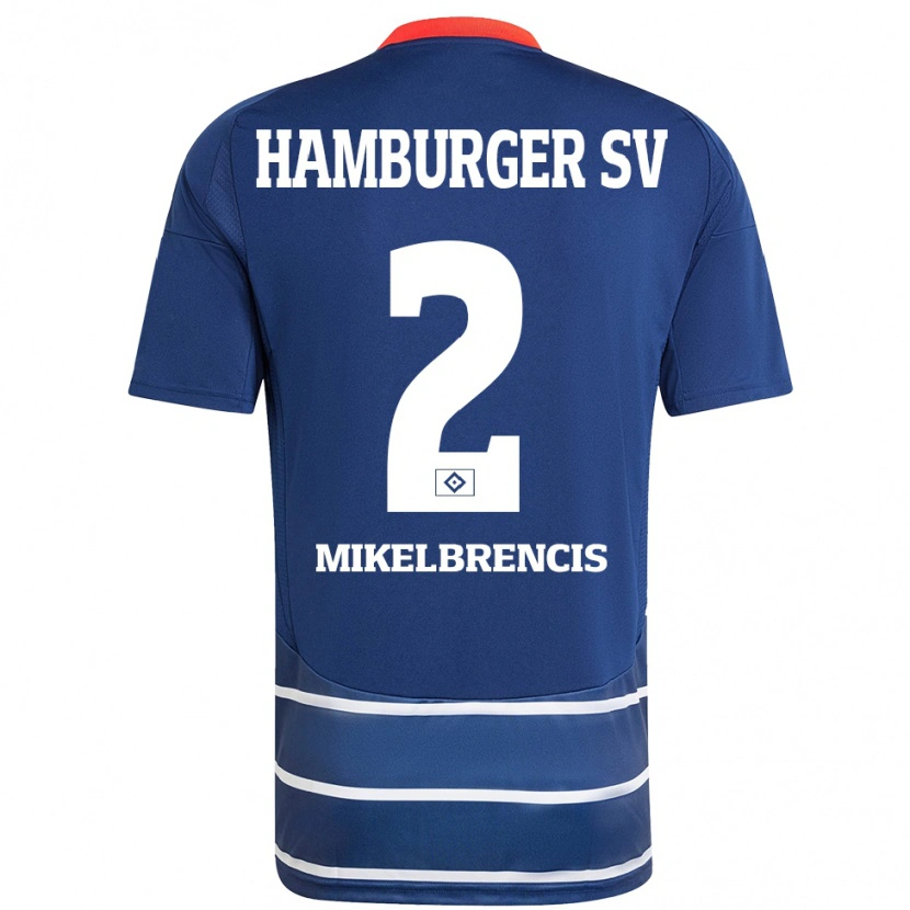 Danxen Hombre Camiseta William Mikelbrencis #2 Azul Oscuro 2ª Equipación 2024/25 La Camisa