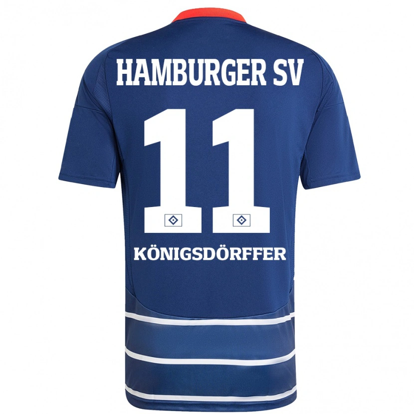 Danxen Hombre Camiseta Ransford Königsdörffer #11 Azul Oscuro 2ª Equipación 2024/25 La Camisa