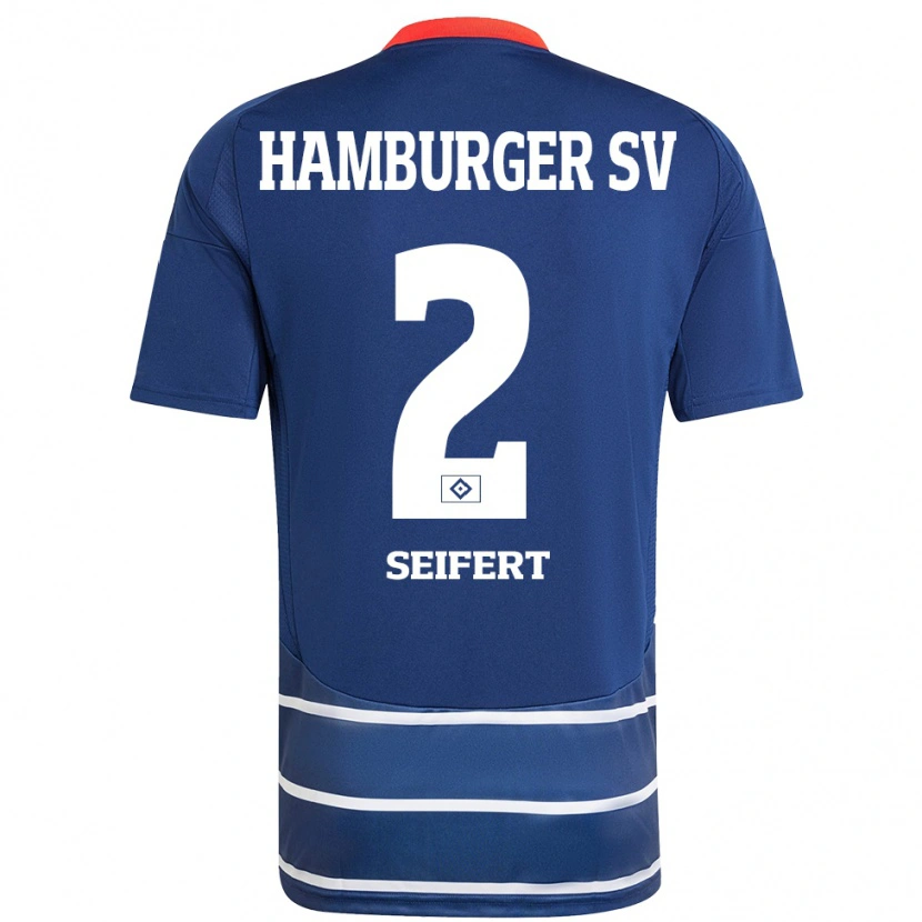 Danxen Hombre Camiseta Luis Seifert #2 Azul Oscuro 2ª Equipación 2024/25 La Camisa