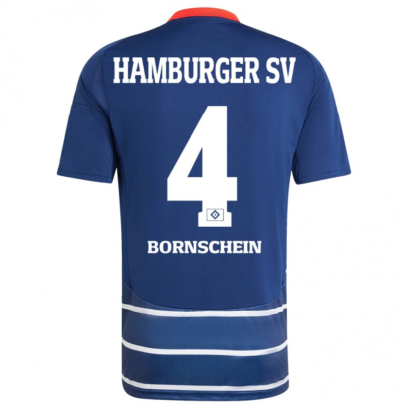 Danxen Hombre Camiseta Lukas Bornschein #4 Azul Oscuro 2ª Equipación 2024/25 La Camisa