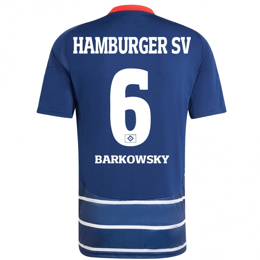 Danxen Hombre Camiseta Finn Barkowsky #6 Azul Oscuro 2ª Equipación 2024/25 La Camisa