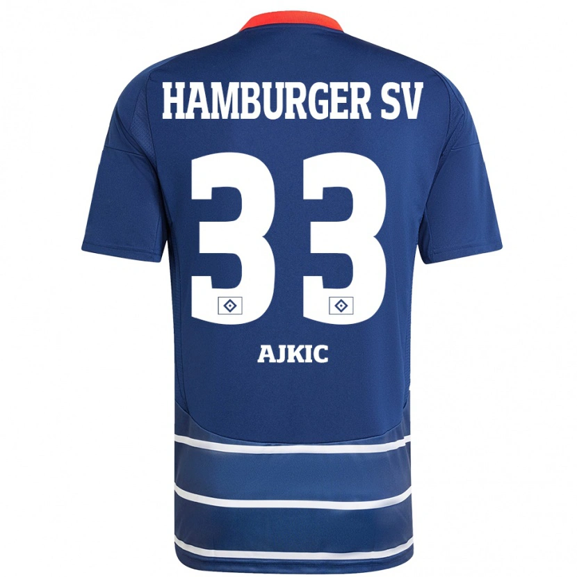 Danxen Hombre Camiseta Selim Ajkic #33 Azul Oscuro 2ª Equipación 2024/25 La Camisa