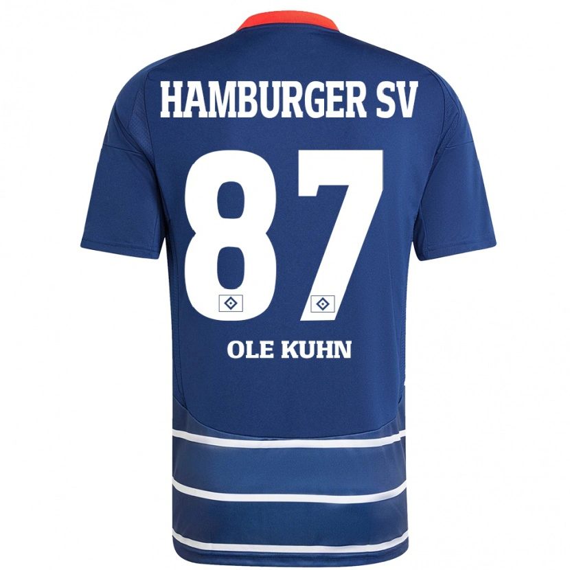 Danxen Hombre Camiseta Niklas Ole Kühn #87 Azul Oscuro 2ª Equipación 2024/25 La Camisa