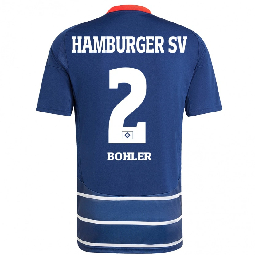 Danxen Hombre Camiseta Annaleen Böhler #2 Azul Oscuro 2ª Equipación 2024/25 La Camisa