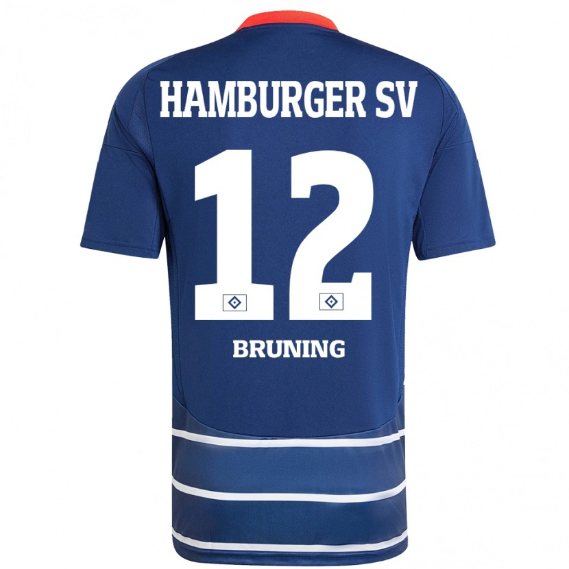 Danxen Hombre Camiseta Malte Brüning #12 Azul Oscuro 2ª Equipación 2024/25 La Camisa