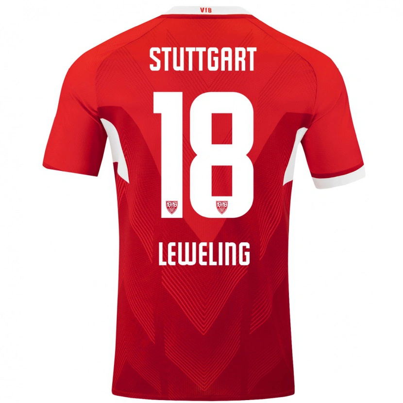 Danxen Hombre Camiseta Jamie Leweling #18 Rojo Blanco 2ª Equipación 2024/25 La Camisa