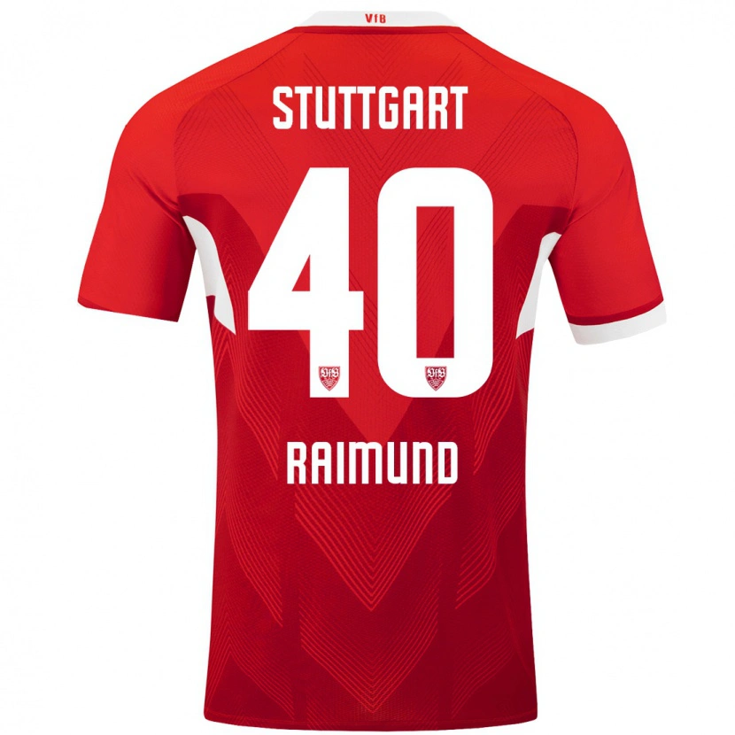 Danxen Hombre Camiseta Luca Raimund #40 Rojo Blanco 2ª Equipación 2024/25 La Camisa