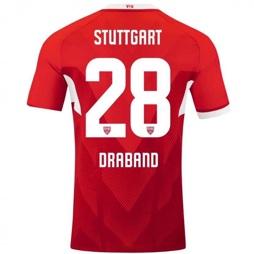 Danxen Hombre Camiseta Dominik Draband #28 Rojo Blanco 2ª Equipación 2024/25 La Camisa