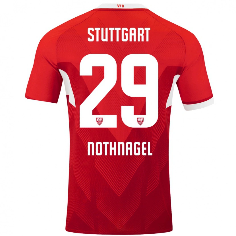 Danxen Hombre Camiseta Dominik Nothnagel #29 Rojo Blanco 2ª Equipación 2024/25 La Camisa
