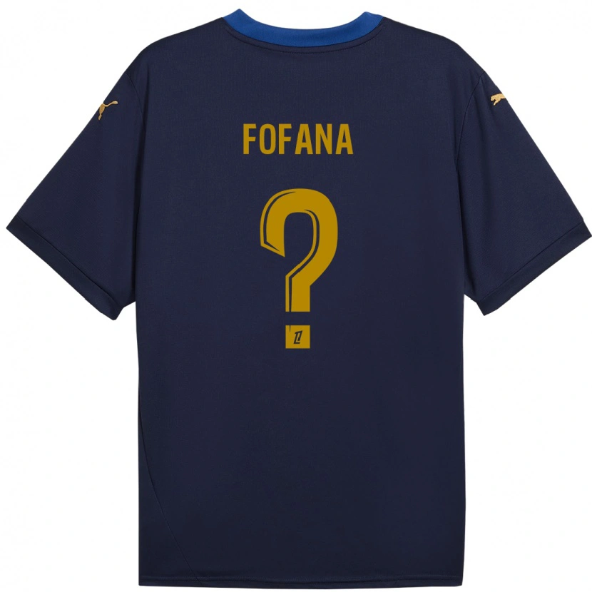 Danxen Hombre Camiseta Yaya Fofana #0 Azul Marino Dorado 2ª Equipación 2024/25 La Camisa