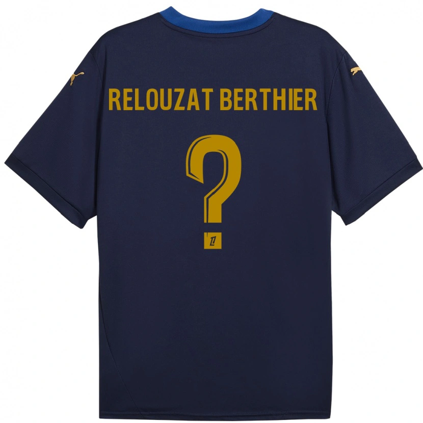 Danxen Hombre Camiseta Maxime Relouzat Berthier #0 Azul Marino Dorado 2ª Equipación 2024/25 La Camisa