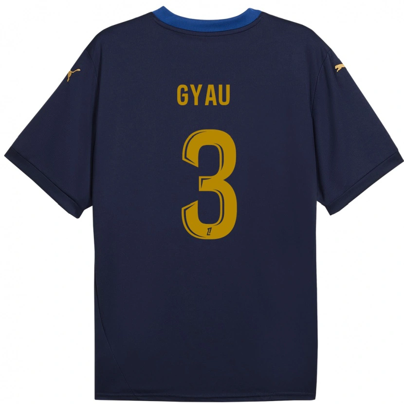 Danxen Hombre Camiseta Mia Gyau #3 Azul Marino Dorado 2ª Equipación 2024/25 La Camisa