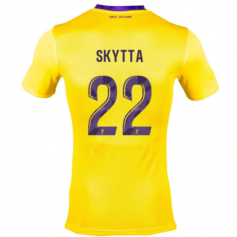 Danxen Hombre Camiseta Naatan Skyttä #22 Amarillo Morado 2ª Equipación 2024/25 La Camisa