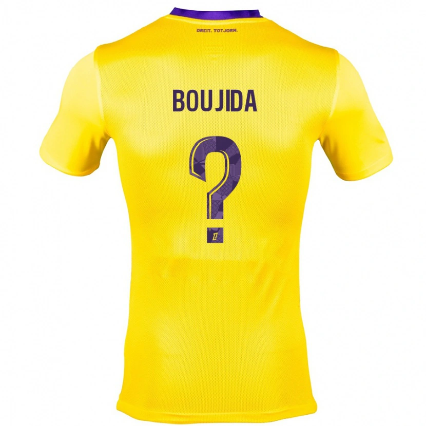 Danxen Hombre Camiseta Hamza Boujida #0 Amarillo Morado 2ª Equipación 2024/25 La Camisa
