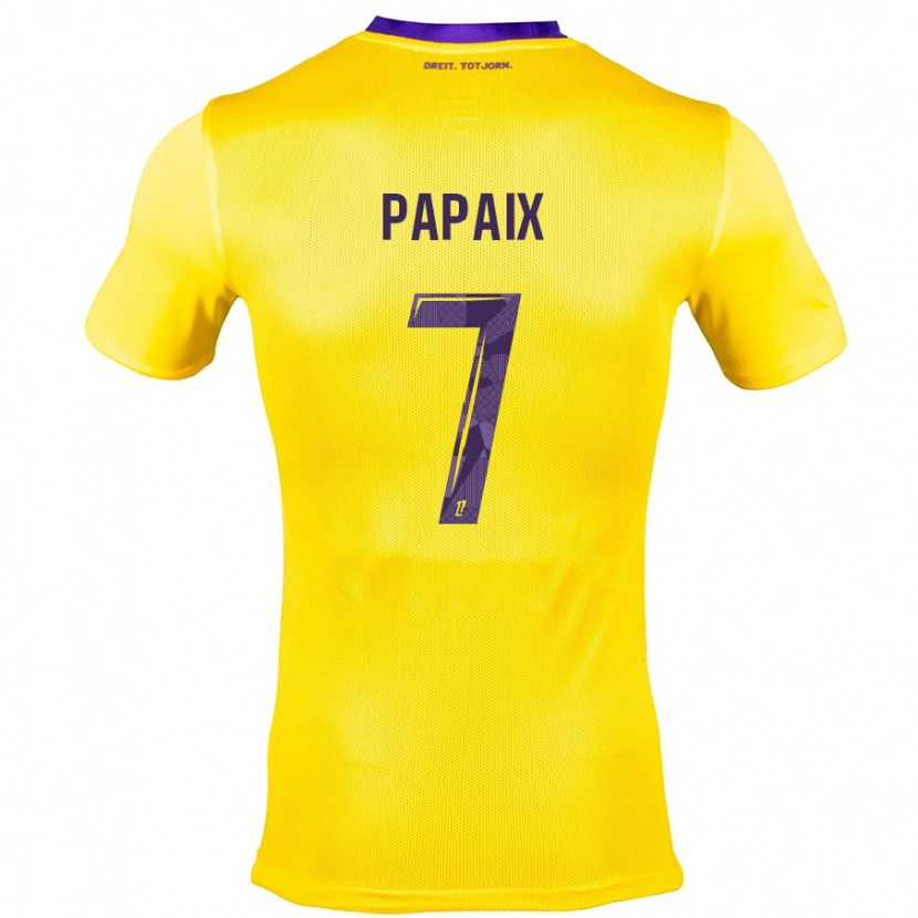 Danxen Hombre Camiseta Marie Papaix #7 Amarillo Morado 2ª Equipación 2024/25 La Camisa