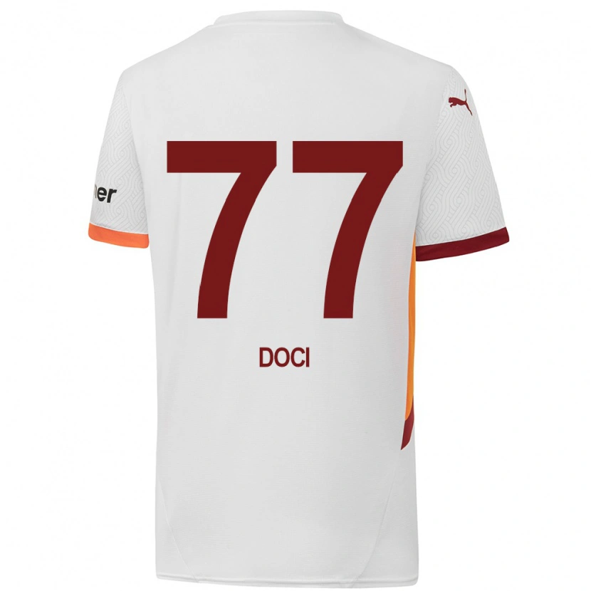 Danxen Hombre Camiseta Megi Doci #77 Blanco Amarillo Rojo 2ª Equipación 2024/25 La Camisa