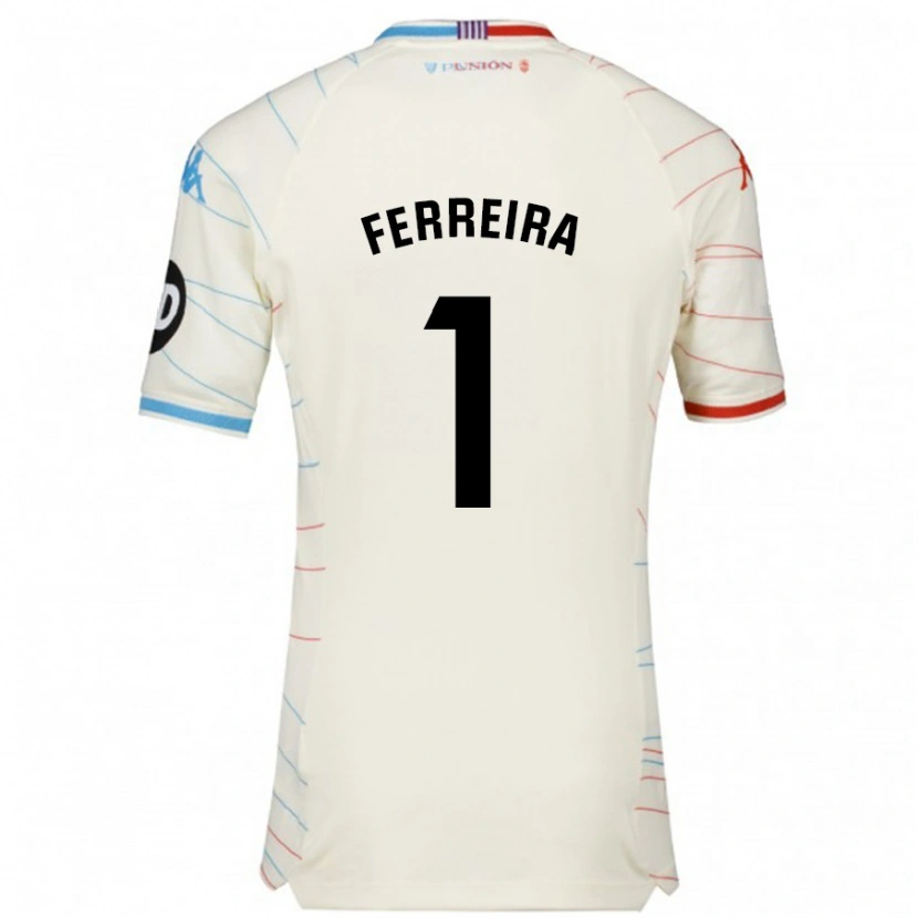 Danxen Hombre Camiseta André Ferreira #1 Blanco Rojo Azul 2ª Equipación 2024/25 La Camisa