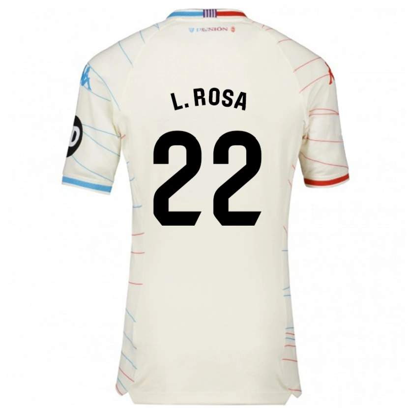 Danxen Hombre Camiseta Lucas Rosa #22 Blanco Rojo Azul 2ª Equipación 2024/25 La Camisa