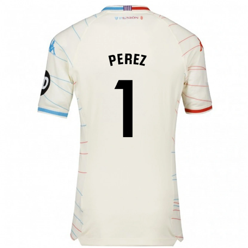 Danxen Hombre Camiseta Fer Pérez #1 Blanco Rojo Azul 2ª Equipación 2024/25 La Camisa