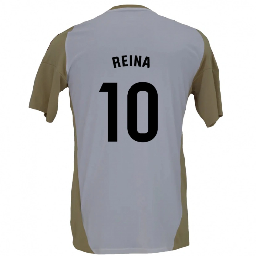 Danxen Hombre Camiseta Alberto Reina #10 Marrón Blanco 2ª Equipación 2024/25 La Camisa