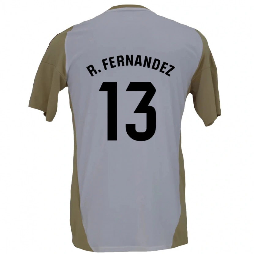 Danxen Hombre Camiseta Raúl Fernández #13 Marrón Blanco 2ª Equipación 2024/25 La Camisa