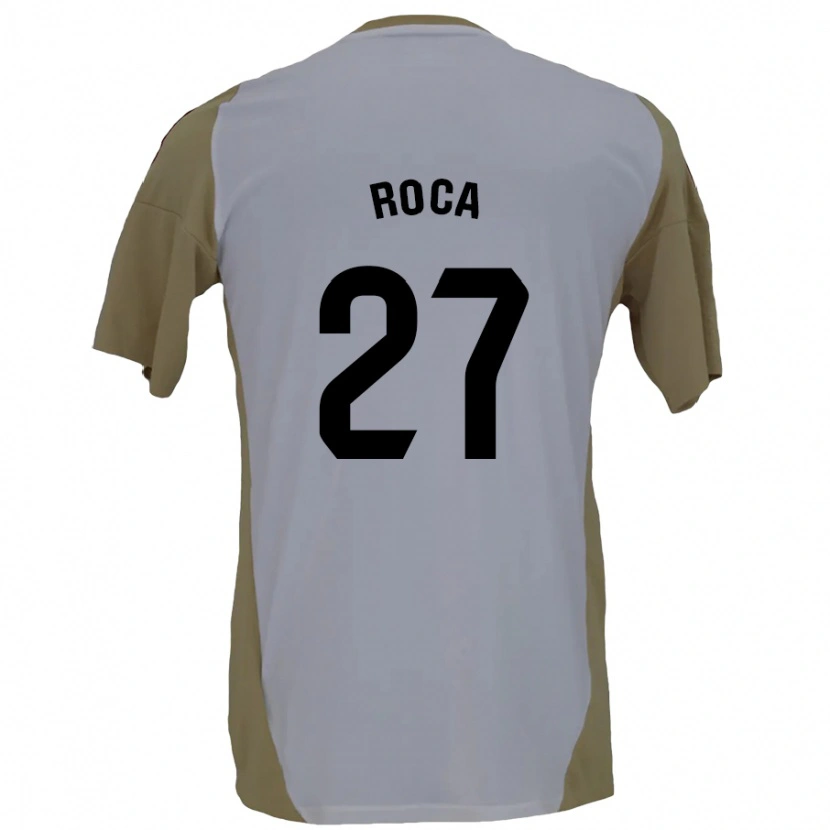 Danxen Hombre Camiseta Joel Roca #27 Marrón Blanco 2ª Equipación 2024/25 La Camisa