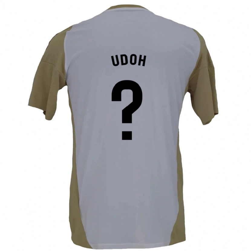 Danxen Hombre Camiseta Isaac Udoh #0 Marrón Blanco 2ª Equipación 2024/25 La Camisa