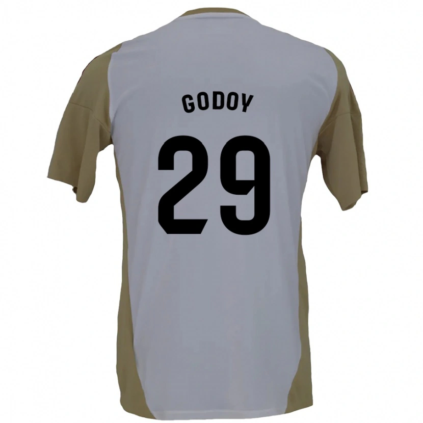 Danxen Hombre Camiseta Alan Godoy #29 Marrón Blanco 2ª Equipación 2024/25 La Camisa