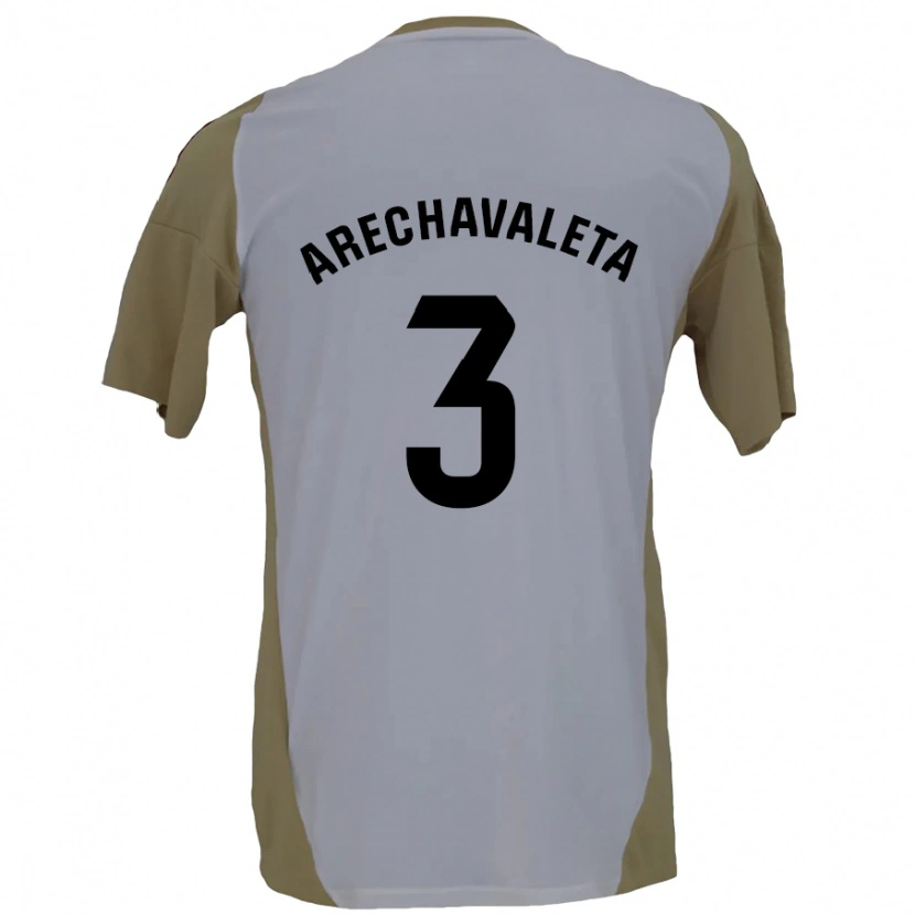 Danxen Hombre Camiseta Jorge Arechavaleta #3 Marrón Blanco 2ª Equipación 2024/25 La Camisa