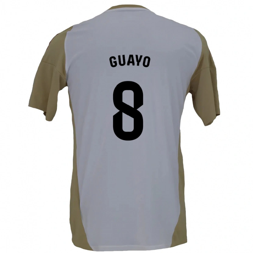 Danxen Hombre Camiseta Guayo #8 Marrón Blanco 2ª Equipación 2024/25 La Camisa